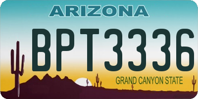 AZ license plate BPT3336