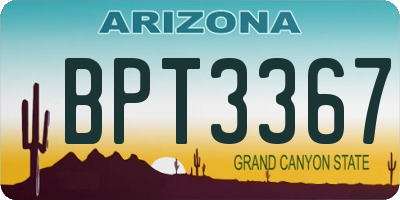 AZ license plate BPT3367