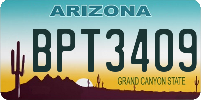 AZ license plate BPT3409
