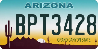 AZ license plate BPT3428