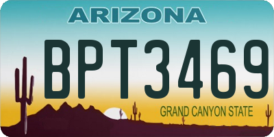 AZ license plate BPT3469