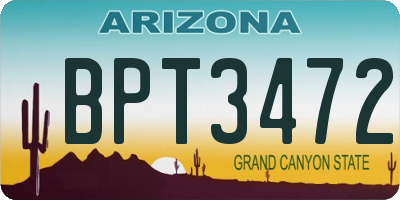 AZ license plate BPT3472