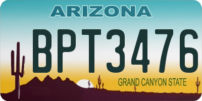 AZ license plate BPT3476