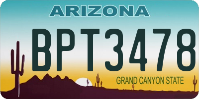 AZ license plate BPT3478