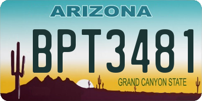 AZ license plate BPT3481