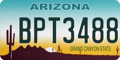 AZ license plate BPT3488