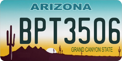 AZ license plate BPT3506
