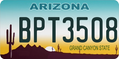 AZ license plate BPT3508