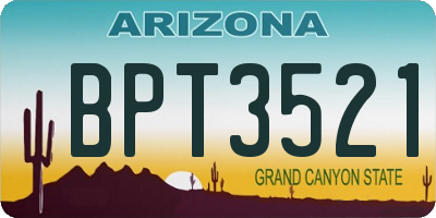 AZ license plate BPT3521