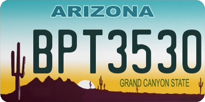 AZ license plate BPT3530