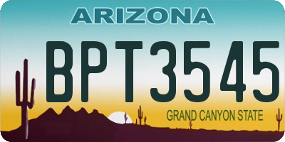 AZ license plate BPT3545