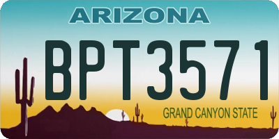 AZ license plate BPT3571