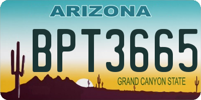 AZ license plate BPT3665