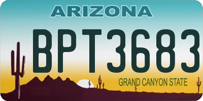 AZ license plate BPT3683