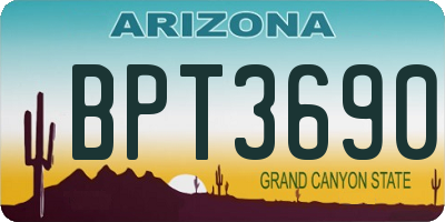 AZ license plate BPT3690