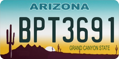 AZ license plate BPT3691
