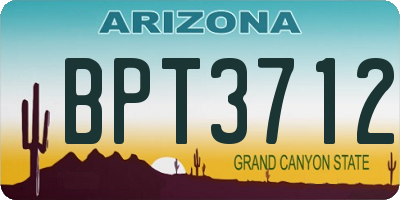 AZ license plate BPT3712