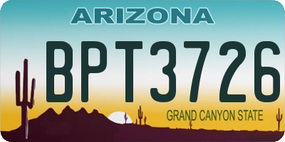 AZ license plate BPT3726