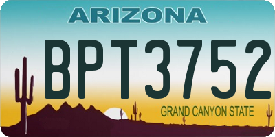 AZ license plate BPT3752