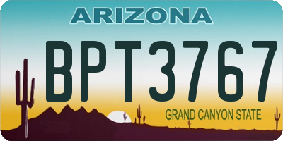 AZ license plate BPT3767