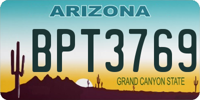 AZ license plate BPT3769