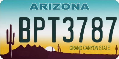 AZ license plate BPT3787