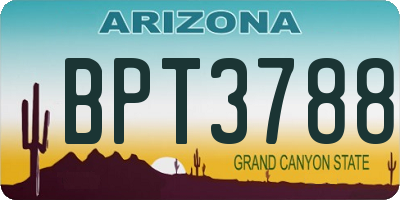 AZ license plate BPT3788