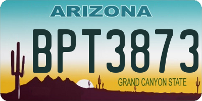 AZ license plate BPT3873