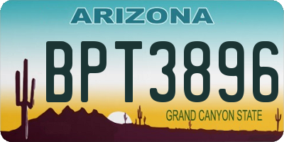 AZ license plate BPT3896