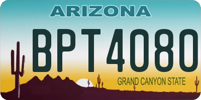 AZ license plate BPT4080