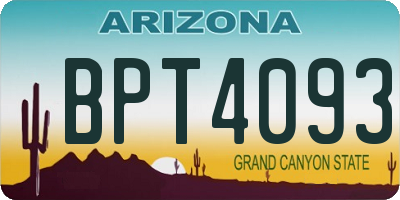 AZ license plate BPT4093
