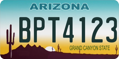 AZ license plate BPT4123