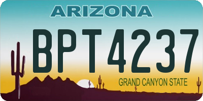 AZ license plate BPT4237