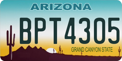 AZ license plate BPT4305