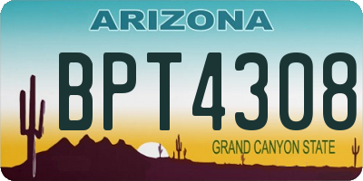 AZ license plate BPT4308