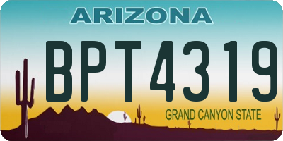 AZ license plate BPT4319