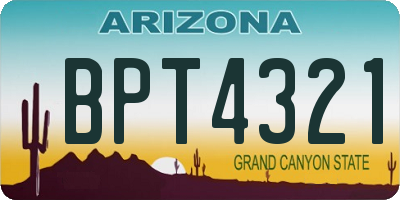AZ license plate BPT4321