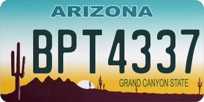 AZ license plate BPT4337