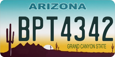 AZ license plate BPT4342