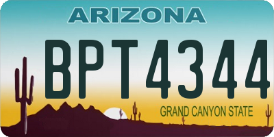 AZ license plate BPT4344