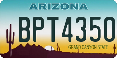 AZ license plate BPT4350