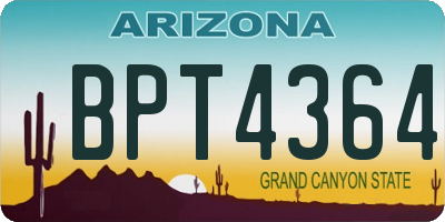AZ license plate BPT4364