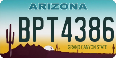 AZ license plate BPT4386