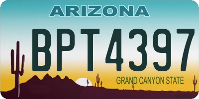 AZ license plate BPT4397