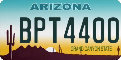 AZ license plate BPT4400