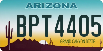 AZ license plate BPT4405