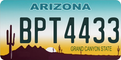 AZ license plate BPT4433