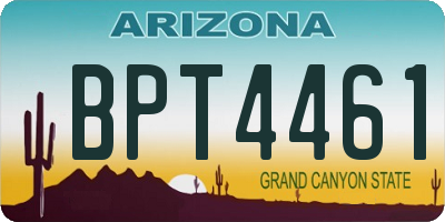 AZ license plate BPT4461