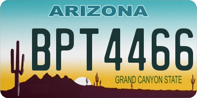 AZ license plate BPT4466