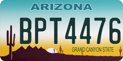 AZ license plate BPT4476